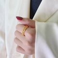 Minimalistischer 18k vergoldeter Panzerkettenring für Damen im modernen Korea-Stil - US 7 / Gold