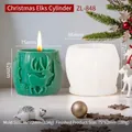 Siliconen mal voor kerst eland reliëf kaars, inclusief product- en mal afmetingen - Kerst Eland Cilinder ZL-848