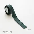 Dark green Christmas ribbon roll with ruffled edges and gold stamping, 2.5cm width - 2.5cm Dark Green Ruffled Edge Ribbon (6 Yards)