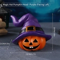 Halloween pumpkin head with purple witch hat resin ornament for tabletop decor - Purple Magic Hat Pumpkin (Left)