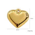 Polished 14K gold heart-shaped pendant DIY accessory 20mm width jewelry component - Large Polished Heart Pendant (19x20mm)