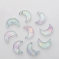 Blue-purple gradient moon charms with gold glitter for DIY jewelry crafts - Galaxy Blue Purple