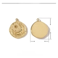 Detailed parameter display for crescent moon and star gold stainless steel pendant - Gold Moon Star (VG370)