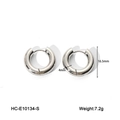 Minimalist silver finish stainless steel hoop earrings in 16.5mm size for women - Silver Style 16.5mm (HC-E10134-S)