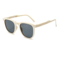 Foldable cream-colored children's sunglasses with dark grey UV protective lenses - Off White