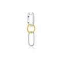 Orecchino a catena in argento S925 con maglie intrecciate color oro e argento - MME1125 / Bicolore Oro Argento - Maglia di catena