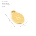 Oval 18K gold plated stainless steel pendant featuring the letter K engraving - Letter K(ZA2254G-K) / Pendant Only / Gold
