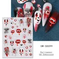 Detaillierte 5D-geprägte Halloween-Nagelaufkleber mit Bösem Blick- und Spinnenmustern - SW-5D99 Blutige Augäpfel Vampir
