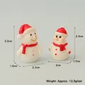 Miniature Christmas snowman resin figurines for dollhouse decor, set of two models - Snowman Miniature Set (2 Pcs)