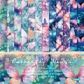 6-inch Butterfly Wings scrapbook paper pad with 12 dreamlike butterfly patterns - 21035a 24 Sheets