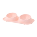 Pink double pet bowls with non-slip base for cats and dogs feeding and watering - Light Pink / 41*22.5*8.5cm