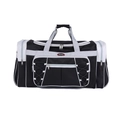 Large capacity black and grey foldable travel duffel bag with cross elastic straps - Large / Single Pocket Style / Black and White Patchwork