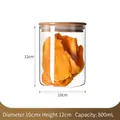 800ml glass storage jar with airtight bamboo lid containing dried mango snacks - 800ML / Replacement Bamboo Lid / 10cm*12cm