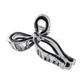 Elegant bow-shaped hair claw clip in transparent and black finish with gold spring - Black Bow Hair Claw