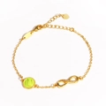Bracciale infinito in oro 14k con ciondolo da tennis in smalto verde e cristalli - Oro Tennis (16+5cm)