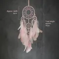 Pink handmade dreamcatcher with feathers and beads, width 16cm and total length 75cm - Light Smoke Like A Dream [pink] - A Quality Choice / Default Quality Choice