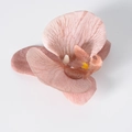 Testa di orchidea farfalla rosa pallido artificiale per accessori floreali fai-da-te - Seta Caffè (Grande)