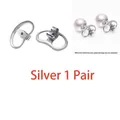 A pair of S925 sterling silver earring backs with oval loop design for secure fit - Silver Pea Earring Backs