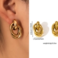 Gold 3D Geometric Earrings ZJGE0728