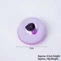 Bomba da bagno a forma di ciambella viola con crema bianca e bacca, diametro 7 cm - Viola-Mora