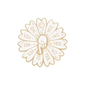 Rotating daisy enamel brooch with Yes and No petals in white and gold finish - Daisy Yes No