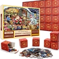 Calendrier de l'Avent puzzle de Noël avec 1008 pièces et 24 boîtes numérotées - Style sd45 (70x50cm)