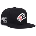 Black snapback baseball cap with stylized CH embroidery and 2024 Jallsco side details - Black