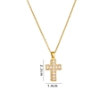 Elegant gold cross necklace for women featuring sparkling cubic zirconia and O-chain - Gold White Zircon Cross (A771)