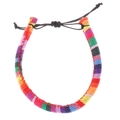 Colorful Bohemian hand-woven friendship bracelet with adjustable black sliding knot - 07 Multicolor Style (5743)
