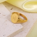 Bague chevalière en acier inoxydable doré avec motif gravé de zodiaque centaure - Sagittaire