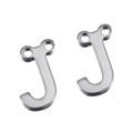 Pendentif lettre J en acier inoxydable argenté poli avec double trou pour bijoux DIY - Couleur Acier-Lettre J / Ensemble de 20 Pièces
