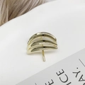 Sleek gold triple-layered curved metal hair clip with secure fastening pin for women - 46# Gold Hair Hook