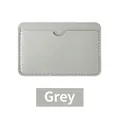 Slim grey lychee grain leather card holder with multi-slot design and curved notch - 3 Slots Thick Style / Gray