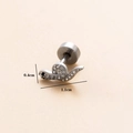 Silberner Schwan-Ohrstecker für Knorpel mit Mikro-Zirkonia, Größe 1,1 cm x 0,4 cm - 5# Schlange / Silber
