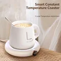 Calentador de tazas USB inteligente blanco con pantalla digital y marco oro rosa - M-306 Versión USB (Sin Taza) / Blanco