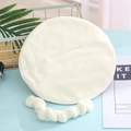 Soft creamy white facial care set with reusable cleansing pad and plush hair scrunchie - Single Hole With Strap