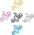 Cinco anillos de ganchillo trenzados en forma de serpiente en oro, rosa, negro, plata y azul - Juego de 5 Piezas
