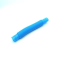 Single flexible blue pop tube sensory toy for stress relief made of plastic material - Light Blue