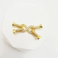 Goldener Verschluss in Knotenform mit Zirkonia Einlagen für DIY-Halsketten oder Armbänder - Gold