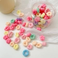 Colorful plush elastic hair bands in vibrant macaron colors with soft fuzzy texture - 1# Colorful Towel Bands (100pcs)