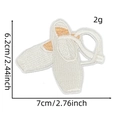 Detail of ballet shoes embroidery patch in pink and white with size and weight info - Ballet Shoes / 27#