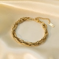 Elegant gold-plated stainless steel keel chain bracelet on a soft silk background - Multi-wrap Twist Bracelet-Gold (QYE2055)