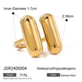 Minimalistische 18k vergulde roestvrijstalen capsule ring met 1,7 cm binnendiameter - Goud