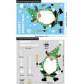 Pegatinas de Navidad para ventanas con gnomo, renos, copos de nieve y texto festivo - Pegatina Estática de Color-BQ054