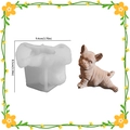 Französische Bulldogge Silikonform für Kerzen und Harz mit Maßangaben in cm - Sitzende Französische Bulldogge (003)