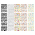 0.5 inch colorful alphabet and number stickers in 15 assorted styles for DIY scrapbooking - Bold Alphabet Mixed Pack (P96)