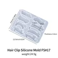 DIY translucent silicone resin mold featuring seven different cat shapes for hair clips - Hair Clip Silicone Mold FS#17