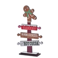 Decorazione natalizia in legno omino di pan di zenzero con scritte di pasticceria festive - Stile A (Insegna Forno)