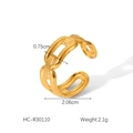 Detailed view of golden link chain ring dimensions 2.1g weight and 0.75cm width - Chain Link Style (HC-R30110)