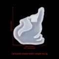 Cat shape DIY silicone mold for resin candle holder and aromatherapy plaster casting - Cat Candlestick Mold 1-ZT#22